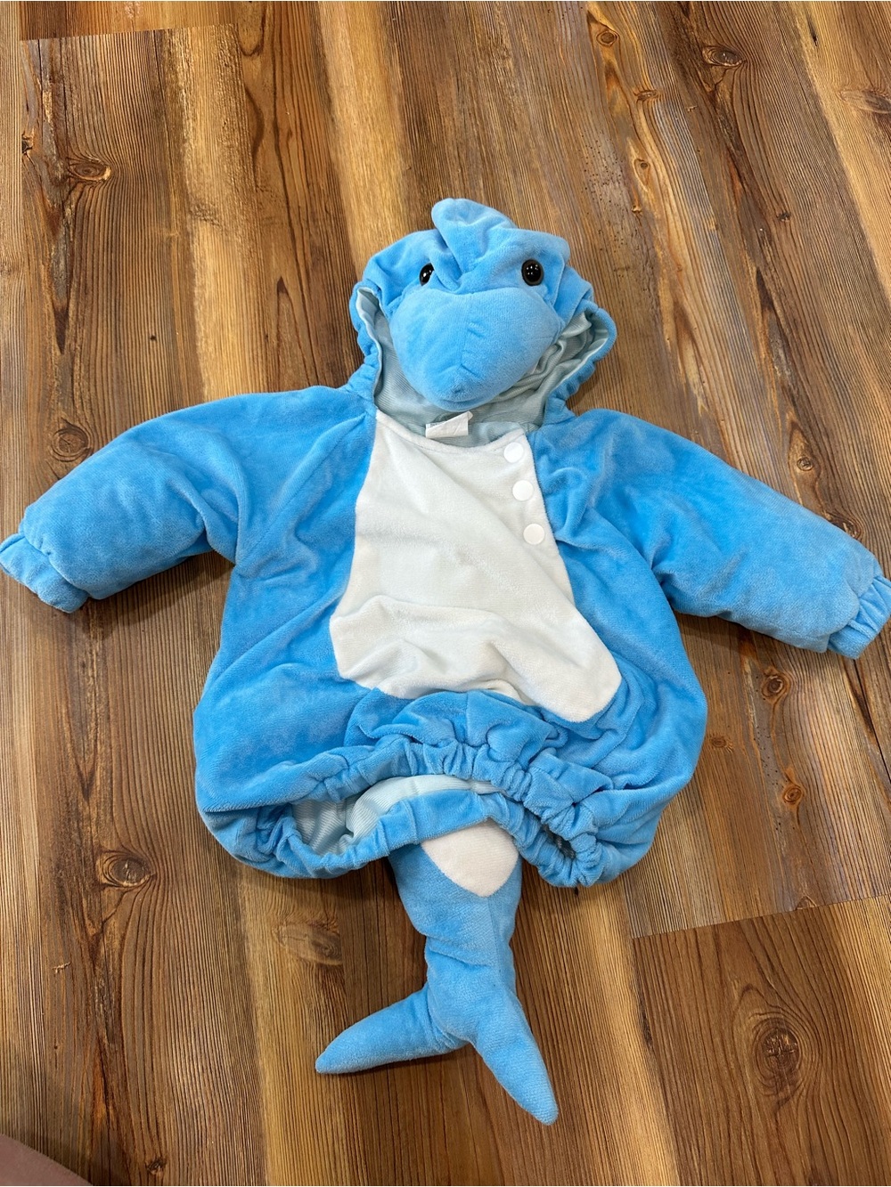Target Blue and White Infant Shark Costume Romper